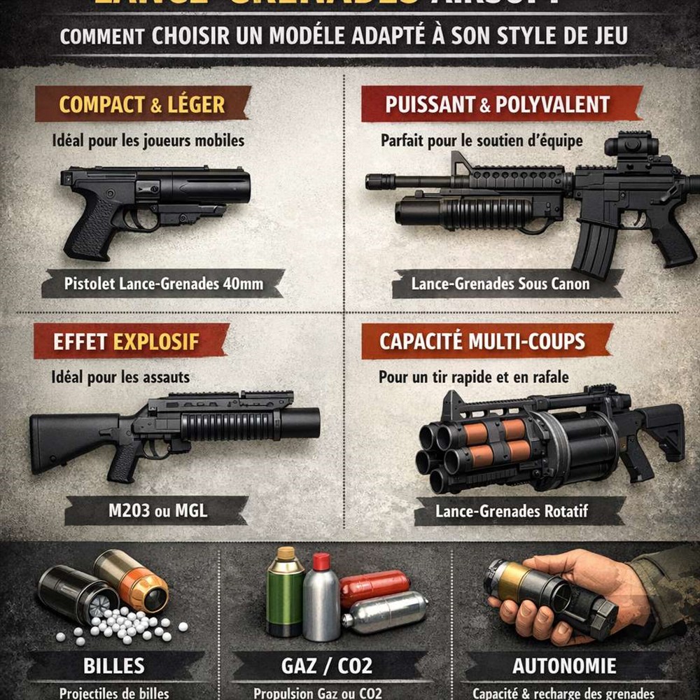 Lance-grenades airsoft: comment choisir un modèle adapté à son style de jeu?