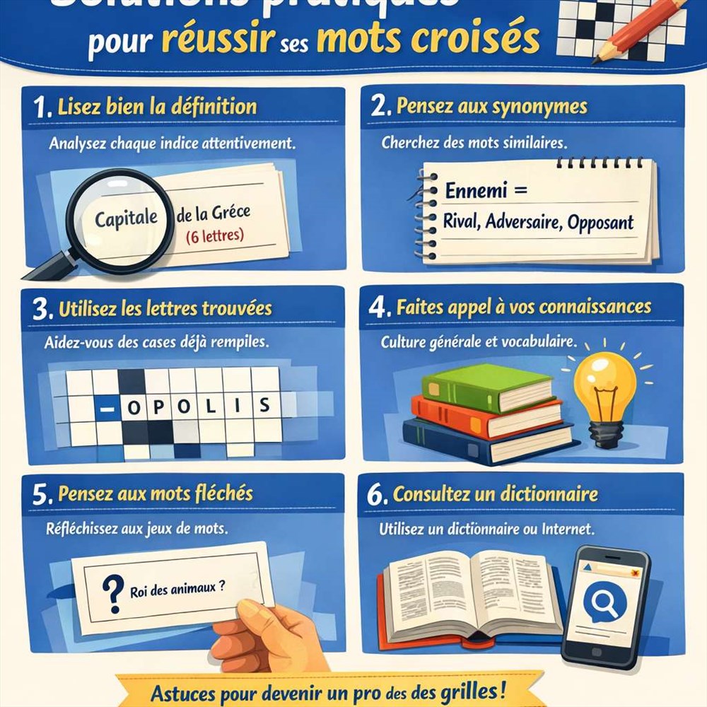 Solutions pratiques pour réussir ses mots croisés